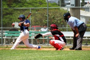 Dave Carnevale hits a double